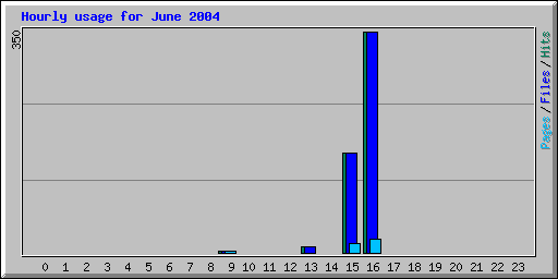 Hourly usage for June 2004