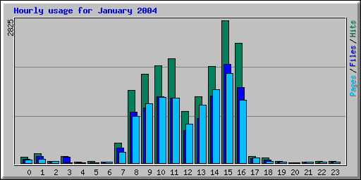 Hourly usage for January 2004